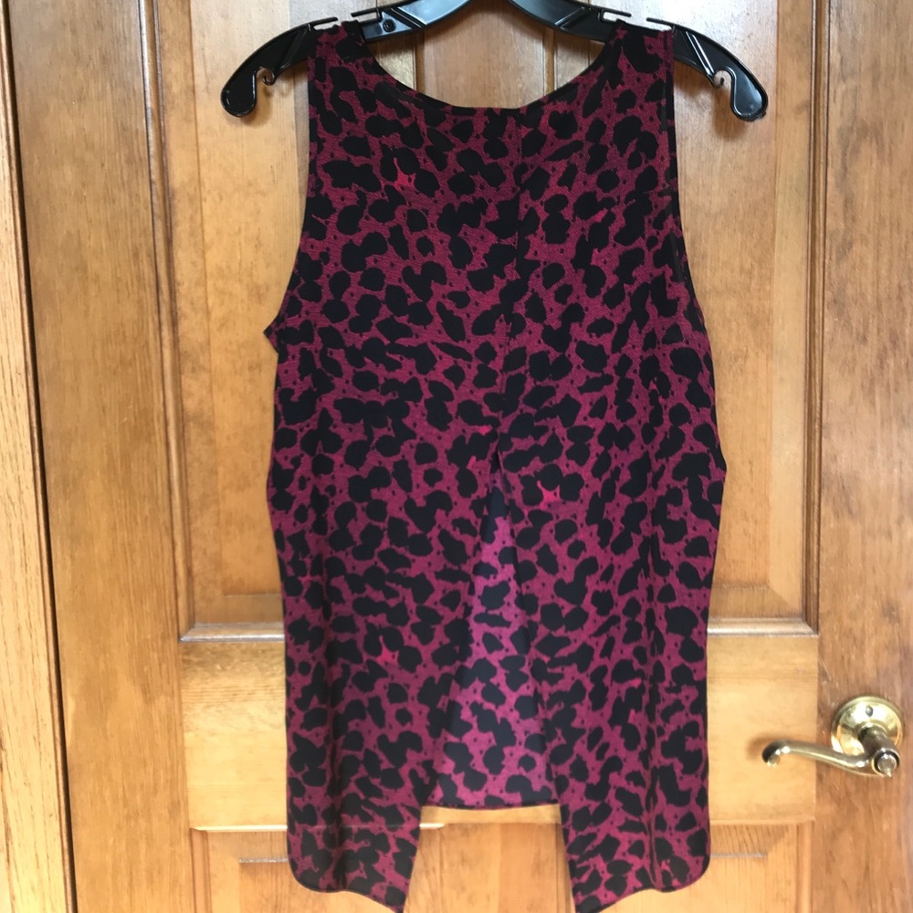 Express Purple Cheetah Print Split Back Tank - image 2